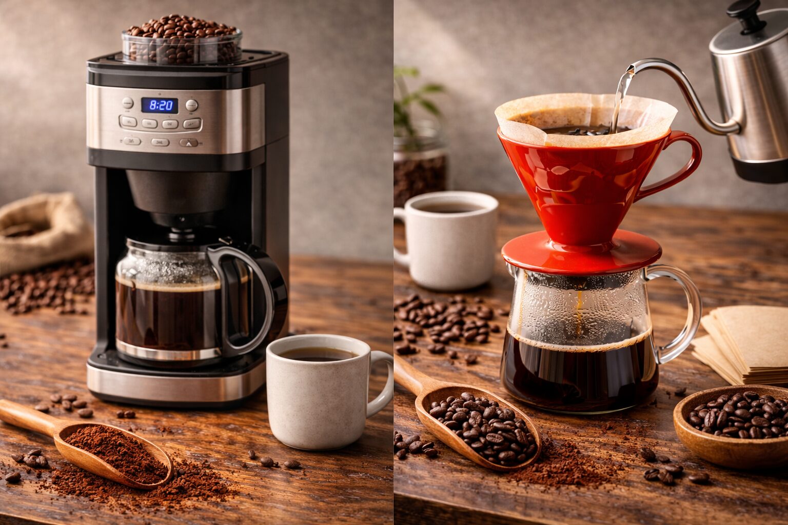 全自動コーヒーメーカーと手動ドリップの違い