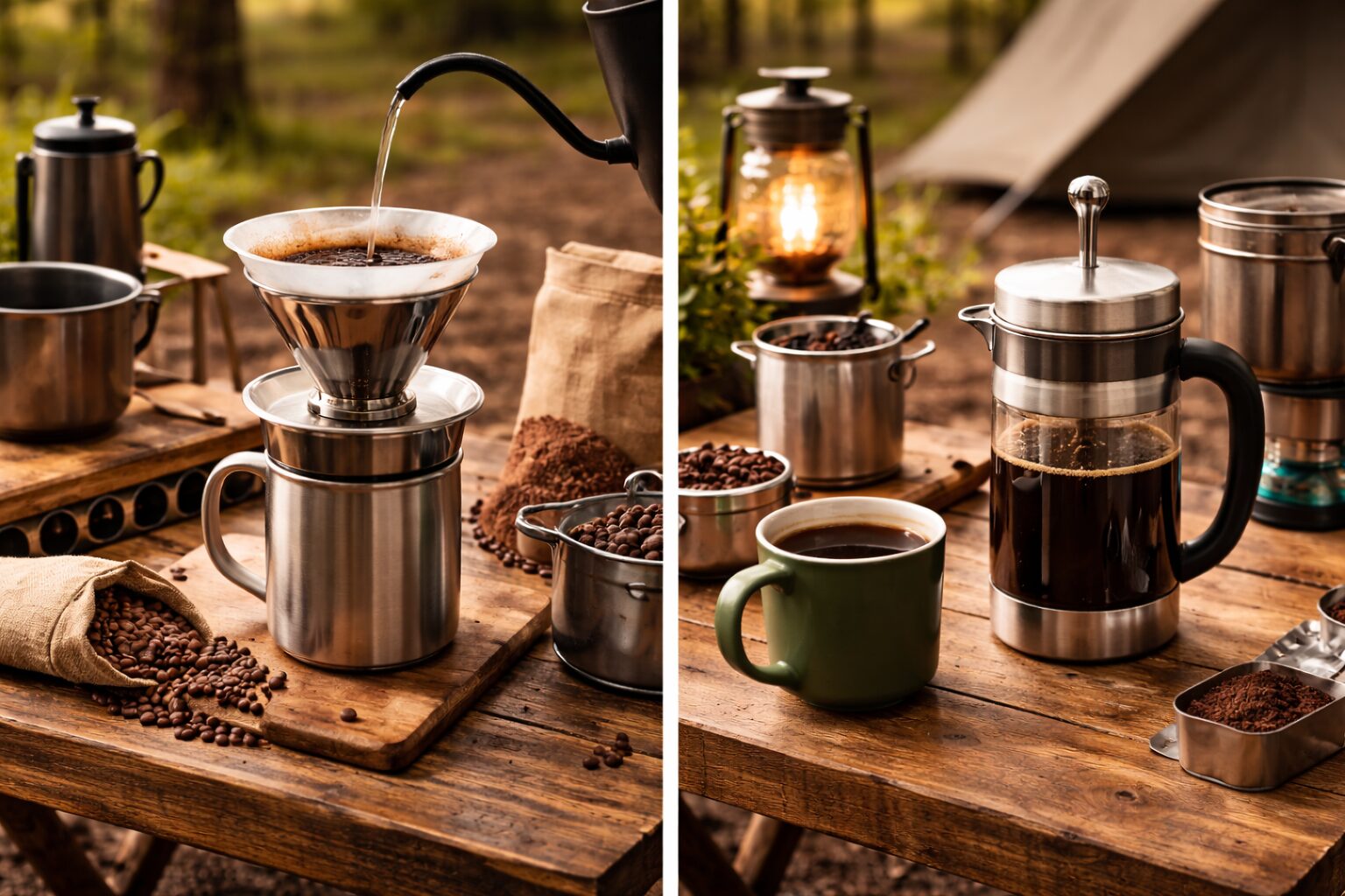 アウトドアで使えるコーヒー器具比較