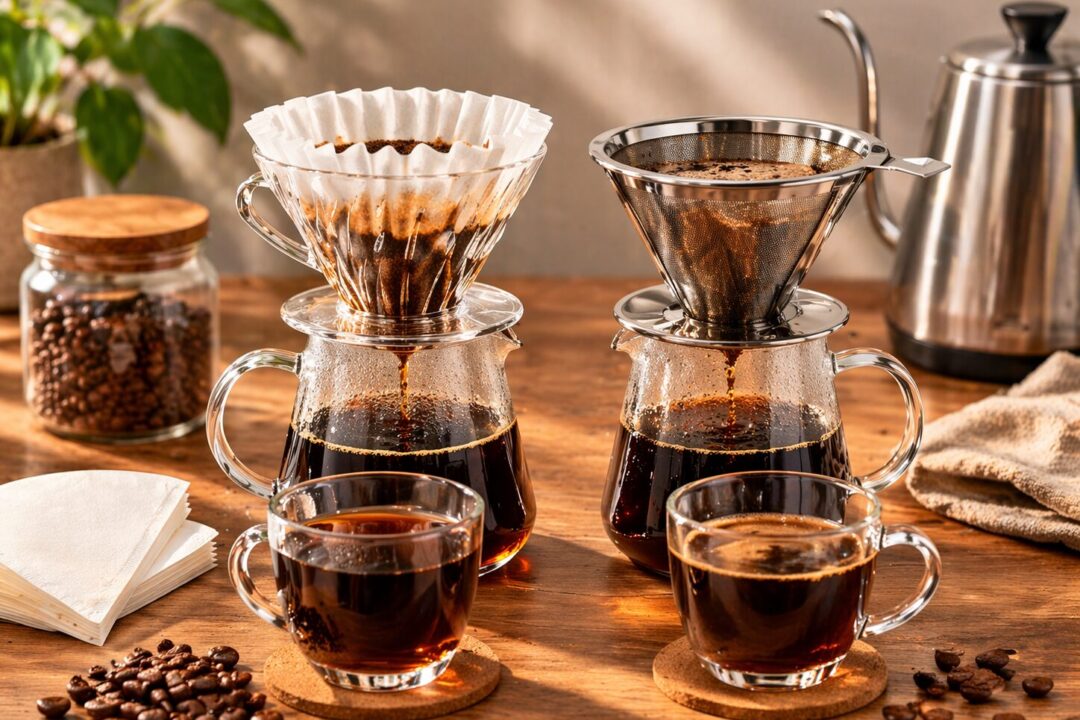 紙フィルターと金属フィルターの味の違い