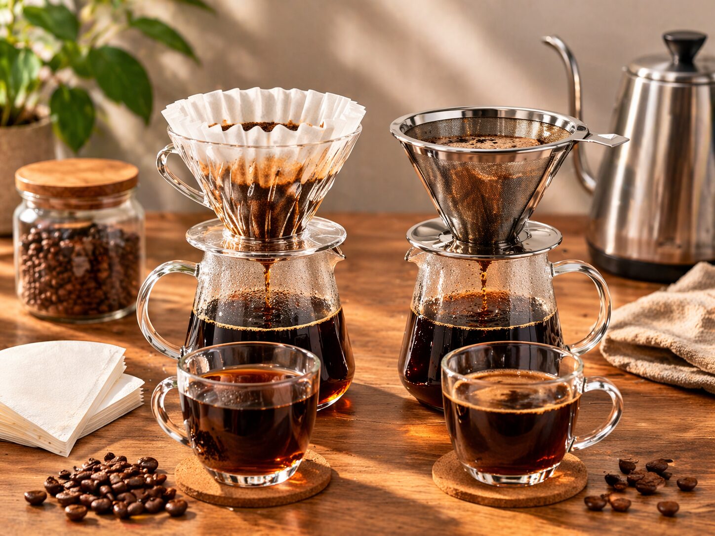 紙フィルターと金属フィルターの味の違い